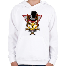 PRINTFASHION Bandita macska - Gyerek kapucnis pulóver - Fehér