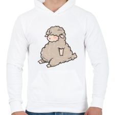 PRINTFASHION Bárány - Férfi kapucnis pulóver - Fehér férfi pulóver, kardigán