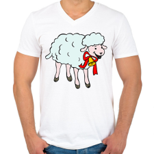 PRINTFASHION Bárány - Férfi V-nyakú póló - Fehér férfi póló