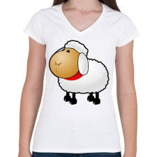 PRINTFASHION Bárány - Női V-nyakú póló - Fehér női póló