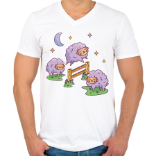 PRINTFASHION Bárányok - Férfi V-nyakú póló - Fehér férfi póló