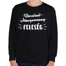 PRINTFASHION Barátnő - Menyasszony -> FELESÉG - Gyerek pulóver - Fekete gyerek pulóver, kardigán