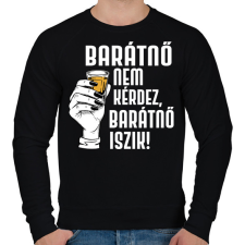 PRINTFASHION Barátnő nem kérdez - Férfi pulóver - Fekete férfi pulóver, kardigán