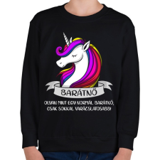 PRINTFASHION Barátnő unikornis - Gyerek pulóver - Fekete gyerek pulóver, kardigán