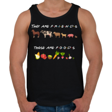 PRINTFASHION Barátok és ételek - Férfi atléta - Fekete