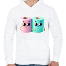 PRINTFASHION Barátság - Férfi kapucnis pulóver - Fehér férfi pulóver, kardigán