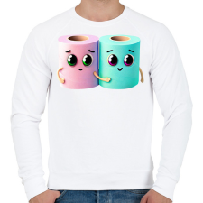 PRINTFASHION Barátság - Férfi pulóver - Fehér férfi pulóver, kardigán