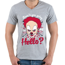 PRINTFASHION Barátságos bohóc - Férfi V-nyakú póló - Sport szürke