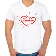 PRINTFASHION Barbara - Férfi V-nyakú póló - Fehér férfi póló