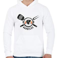PRINTFASHION Barbecue - Férfi kapucnis pulóver - Fehér