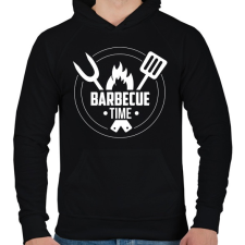 PRINTFASHION Barbecue time - Férfi kapucnis pulóver - Fekete férfi pulóver, kardigán