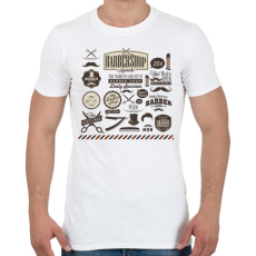 PRINTFASHION barber flyer - Férfi póló - Fehér