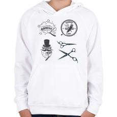 PRINTFASHION barber - Gyerek kapucnis pulóver - Fehér