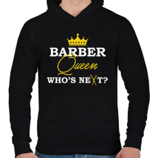 PRINTFASHION Barber Queen - Férfi kapucnis pulóver - Fekete