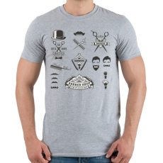PRINTFASHION barber shop flyer - Férfi póló - Sport szürke