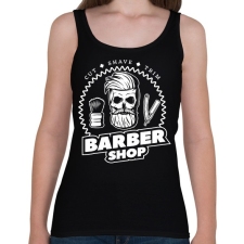 PRINTFASHION Barbershop 2 - Női atléta - Fekete női trikó