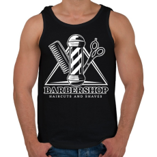 PRINTFASHION Barbershop 3 - Férfi atléta - Fekete