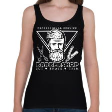 PRINTFASHION Barbershop 4 - Női atléta - Fekete női trikó