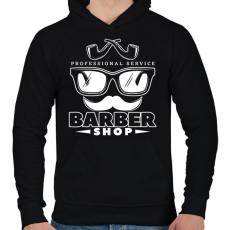 PRINTFASHION Barbershop 5 - Férfi kapucnis pulóver - Fekete