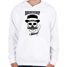PRINTFASHION Barbershop - Bajuszos - Gyerek kapucnis pulóver - Fehér gyerek pulóver, kardigán