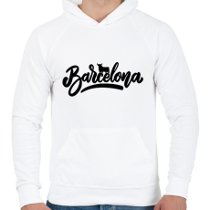 PRINTFASHION Barcelona 1 - Férfi kapucnis pulóver - Fehér