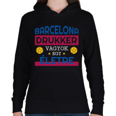 PRINTFASHION Barcelona drukker - Női kapucnis pulóver - Fekete