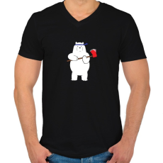 PRINTFASHION barebears_icebear - Férfi V-nyakú póló - Fekete