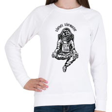 PRINTFASHION Bárhol bármikor- Meditáló űrhajós - Női pulóver - Fehér
