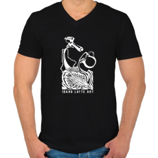 PRINTFASHION Barista - Férfi V-nyakú póló - Fekete