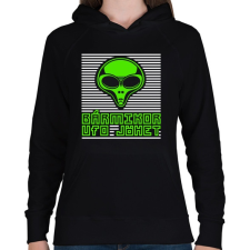 PRINTFASHION bármikor UFO jöhet - Női kapucnis pulóver - Fekete női pulóver, kardigán