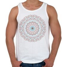 PRINTFASHION Barna -kék mandala - Férfi atléta - Fehér atléta, trikó