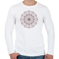 PRINTFASHION Barna mandala - Férfi hosszú ujjú póló - Fehér