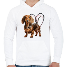PRINTFASHION barna tacsi - Férfi kapucnis pulóver - Fehér