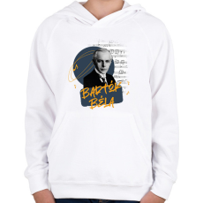 PRINTFASHION Bartók Béla - Gyerek kapucnis pulóver - Fehér