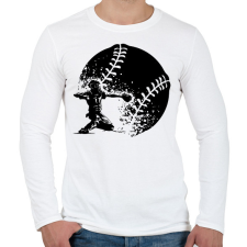 PRINTFASHION Baseball dobás - Férfi hosszú ujjú póló - Fehér férfi póló