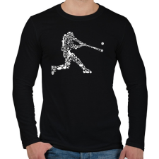PRINTFASHION Baseball játékos - Férfi hosszú ujjú póló - Fekete férfi póló