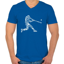 PRINTFASHION Baseball játékos - Férfi V-nyakú póló - Királykék férfi póló