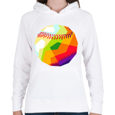 PRINTFASHION Baseball-labda - Női kapucnis pulóver - Fehér női pulóver, kardigán