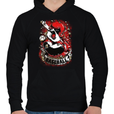 PRINTFASHION Baseball panda - Férfi kapucnis pulóver - Fekete férfi pulóver, kardigán