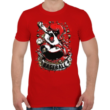 PRINTFASHION Baseball panda - Férfi póló - Piros férfi póló