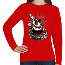 PRINTFASHION Baseball panda - Női pulóver - Piros női pulóver, kardigán