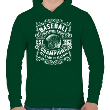 PRINTFASHION Baseball Szuper bajnokság - Férfi kapucnis pulóver - Sötétzöld férfi pulóver, kardigán