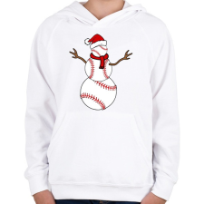 PRINTFASHION Basesnowman - Gyerek kapucnis pulóver - Fehér gyerek pulóver, kardigán