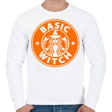 PRINTFASHION Basic Witch - Férfi pulóver - Fehér férfi pulóver, kardigán