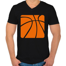 PRINTFASHION Basketball - Férfi V-nyakú póló - Fekete