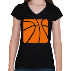 PRINTFASHION Basketball - Női V-nyakú póló - Fekete