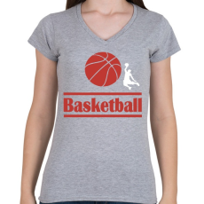 PRINTFASHION Basketball  - Női V-nyakú póló - Sport szürke