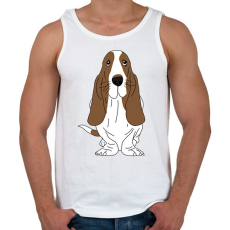 PRINTFASHION Basset hound - Férfi atléta - Fehér