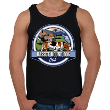 PRINTFASHION Basset hound kutya club - Férfi atléta - Fekete atléta, trikó
