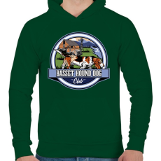 PRINTFASHION Basset hound kutya club - Férfi kapucnis pulóver - Sötétzöld